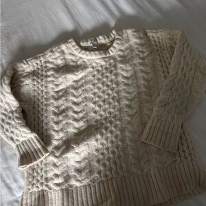 J. Jill Cream Cable Knit Sweater